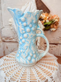 VINTAGE GRAPE LEAF POTTERY PITCHER