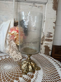 VINTAGE XL PEDESTAL HURRICANE CANDLE HOLDER