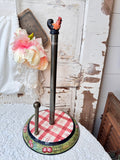 X RARE VINTAGE STONEWARE ROOSTER CHICKEN PAPER TOWEL HOLDER