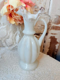 VINTAGE SILVERCREST MILK GLASS MELON DECANTER
