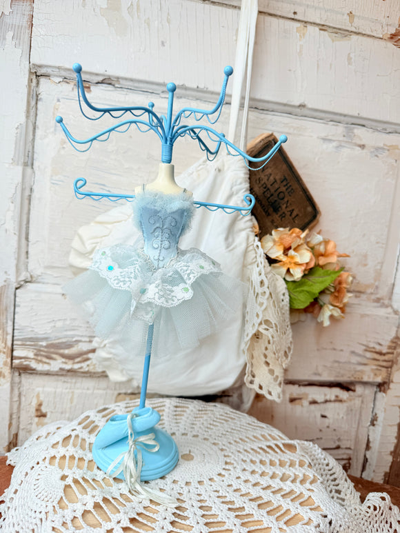 BABY BLUE DRESS VINTAGE AMAZING JEWELRY HOLDER
