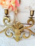 VINTAGE SOLID BRASS WALL CANDELABRA