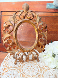 ANTIQUE 1920S BRASS OVAL RARE ROCOCO VICTORIAN FRAME #2