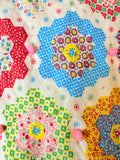 VINTAGE REVERSIBLE QUILT STYLE BLANKET