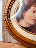 BEAUTIFUL DETAILED OVAL ANTIQUE FRAMED ART