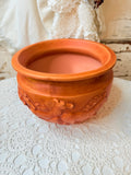 VINTAGE NAPCO ORANGE TERRACOTTA EMBOSSED VASE
