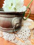 VINTAGE COPPER LION HEAD PLANTER
