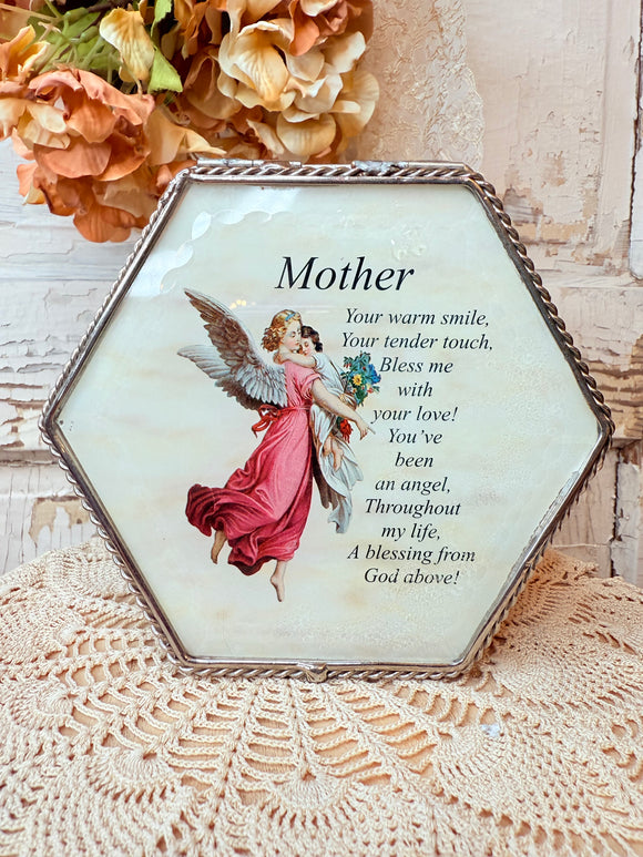 “MOTHER” STAINED GLASS TRINKET BOX