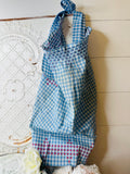 VINTAGE LINEN HANDMADE PLAID APRON