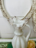 FENTON LARGE RIBBED PITCHER VINTAGE