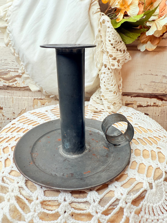 ANTIQUE TIN CANDLE HOLDER
