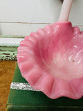 X RARE FENTON SIGNED QUILT PATTERN BASKET FOOTED