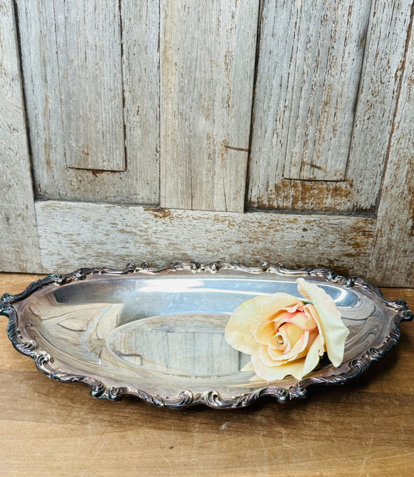 SILVER DETAILED VINTAGE VICTORIAN TRAY