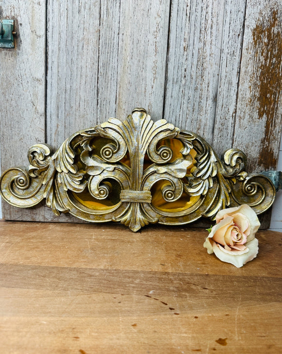 GORGEOUS SCROLL AND MIRROR PEDIMENT WALL DECOR - 2 AVAILABLE