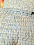 GINGHAM AND FLORAL COUNTRY BLUE BEDSPREAD AND SHAM