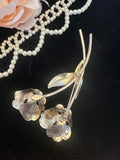 ANTIQUE VICTORIAN SIGNED LARGE FLORAL PEARL BROOCH