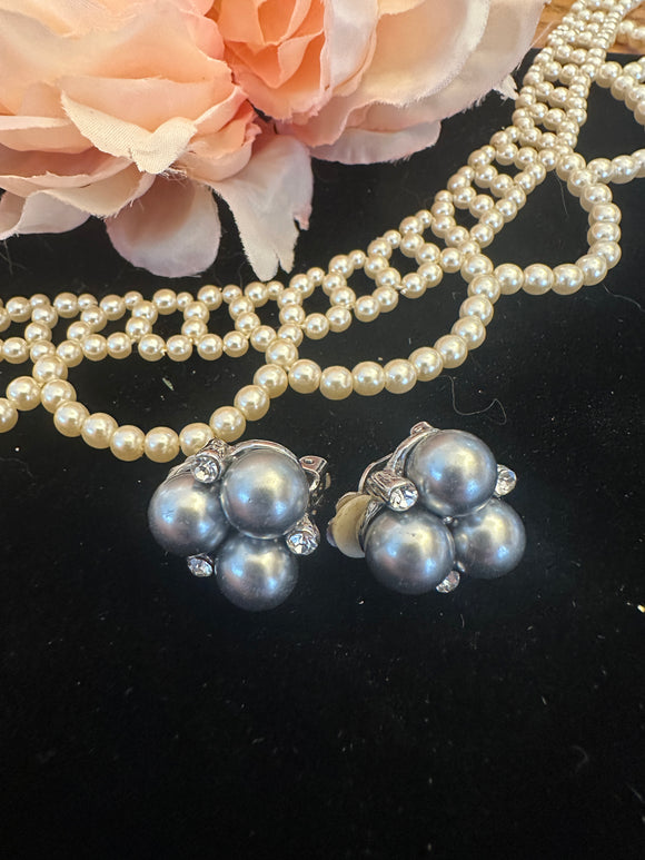 ANTIQUE PEARL CLUSTER EARRINGS