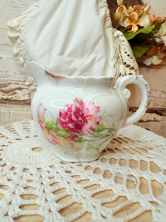 GORGEOUS PINK FLORAL ENGLAND CREAMER