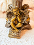 VINTAGE GORGEOUS CHERUB ANGEL CANDLE HOLDER - 2 AVAILABLE
