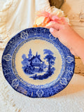 ANTIQUE FLOW BLUE 1800s PLATE