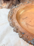 VATICAN VICTORIAN SILVER ANTIQUE PLATTER FOOTED OVAL DETAILED