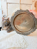 VATICAN VICTORIAN SILVER ANTIQUE PLATTER DETAILED