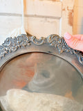 VATICAN VICTORIAN SILVER ANTIQUE PLATTER DETAILED
