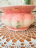 VINTAGE SHABBY CHIC VICTORIAN PINK LARGE BOWL