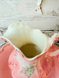 VINTAGE SHABBY CHIC VICTORIAN PINK LARGE PITCHER AND BASIN RARE GORGEOUS