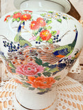 GORGEOUS LARGE ANTIQUE PHEASANT 22k GOLD GINGER JAR- RARE!!