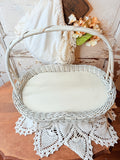 GORGEOUS LARGE ANTIQUE VICTORIAN FLAT LAY CENTERPIECE BASKET - RARE!!