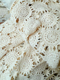 GORGEOUS ANTIQUE HANDMADE CROCHET LARGE RECTANGLE TABLE CLOTH / BEDSPREAD / COUCH COVER