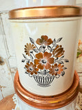 XTRA RARE VINTAGE COPPER CANISTERS AND LIDS 1950s SET OF 4 GORGEOUS