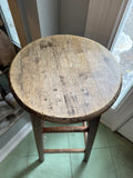 ANTIQUE FARMHOUSE STOOL TALL GORGEOUS SOLID WOOD