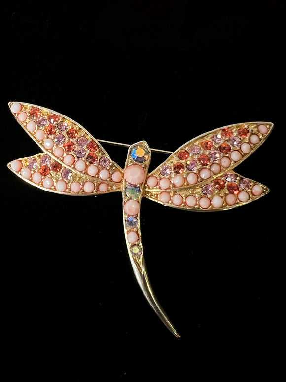 VINTAGE GEM DRAGONFLY BROOCH