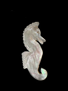 PEARLESCENT ACRYLIC SEAHORSE BROOCH