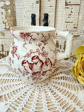 RARE BROWN TRANSFERWARE VINTAGE MARKED PITCHER