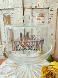 DESSERT LABELED VINTAGE CLOCHE AND STAND