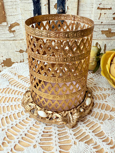 VINTAGE JEWELED FILIGREE HAIRSPRAY HOLDER RARE !!!