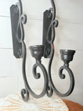 SET OF RARE CAST IRON VINTAGE SCONCES FORGED STUNNING!!!