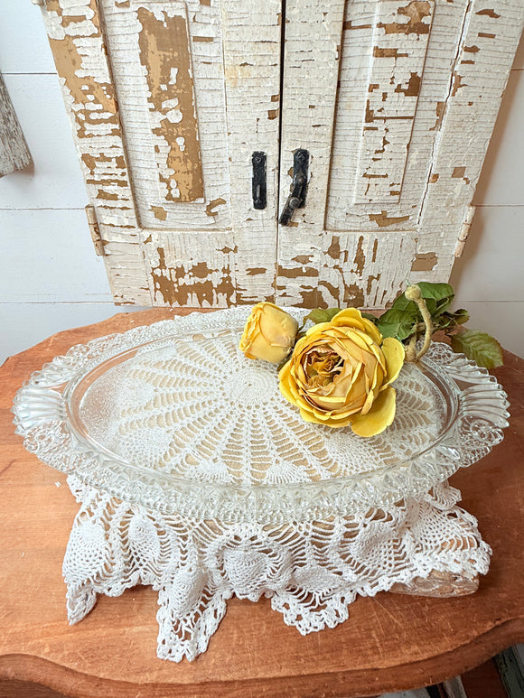 ORNATE  ANTIQUE DETAILED GLASS VANITY TRAY STUNNING!!!!
