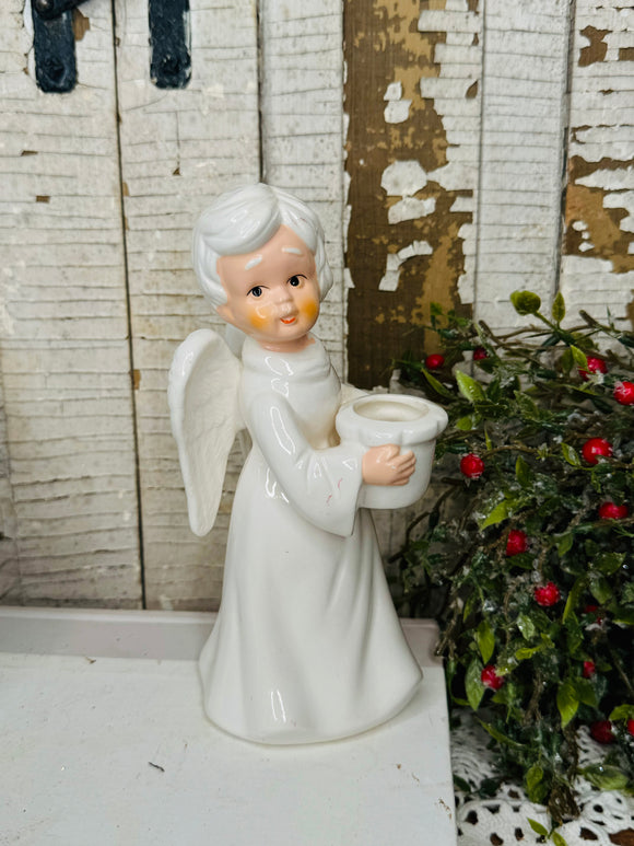 ANGEL CANDLE HOLDER VINTAGE ENESCO