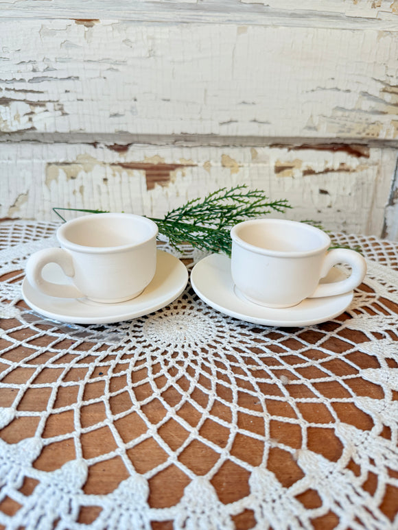 BISQUE SET OF 2  VINTAGE TEACUP SET - 2 SETS AVAILABLE