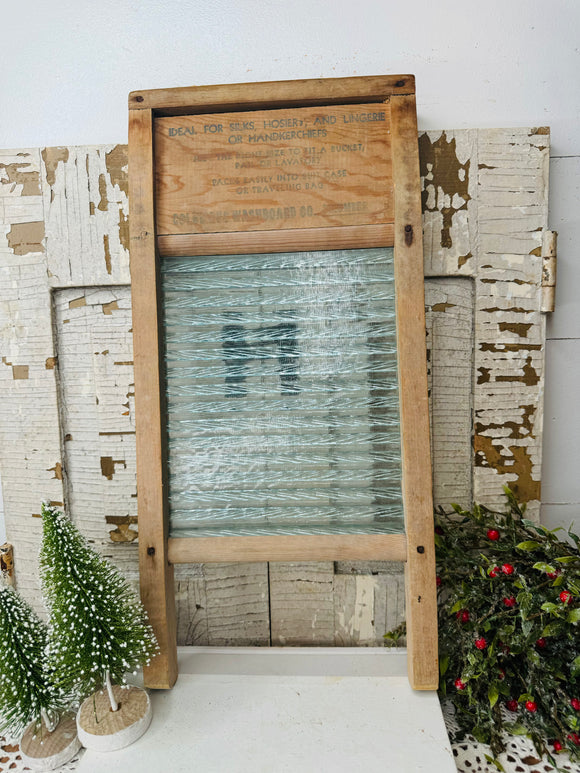 VICTORIAN VINTAGE WOOD WASHBOARD AUTHENTIC
