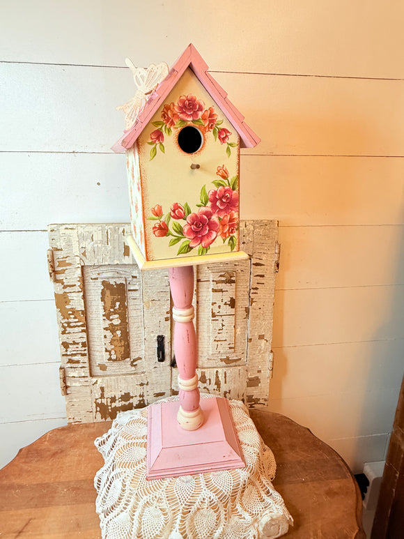 TALL ONE OF A KIND FLOOR BIRDHOUSE VINTAGE VICTORIAN