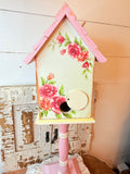 TALL ONE OF A KIND FLOOR BIRDHOUSE VINTAGE VICTORIAN