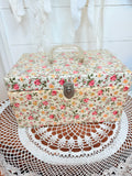 XL MID CENTURY RARE SHABBY CHIC FLORAL SEWING BOX