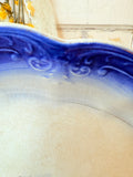 XL RARE FLOW BLUE ANTIQUE PLATTER GORGEOUS !!!