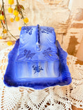 XL RARE FLOW BLUE ANTIQUE CHEESE PLATE AND DOME. GORGEOUS !!!