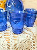 7 PIECE VINTAGE COBALT BLUE DECANTER AND GLASSES SET